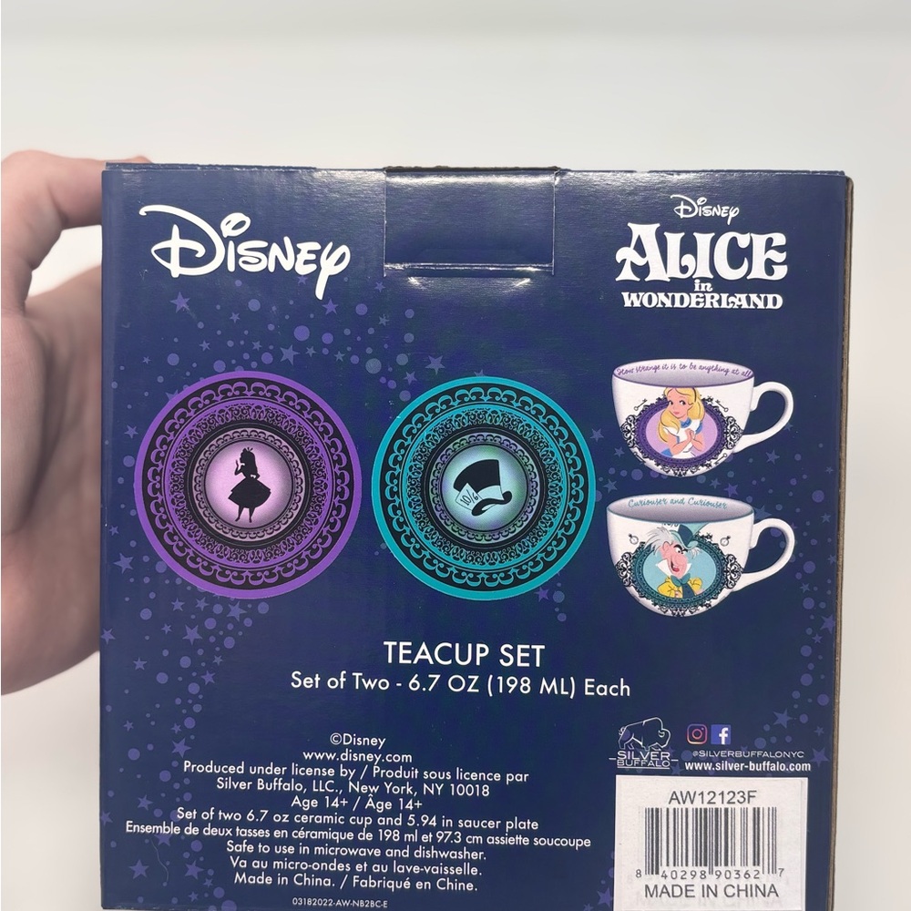 Disney Alice in Wonderland With Mad Hatter Bone China Teacup and Saucer Set of 2 - Picture 5 of 6